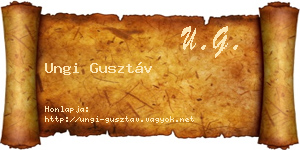 Ungi Gusztáv névjegykártya